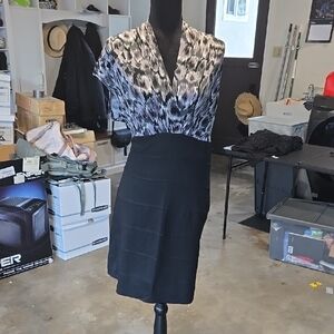 Enfocus Studio Black and White Pencil Skirt Dress